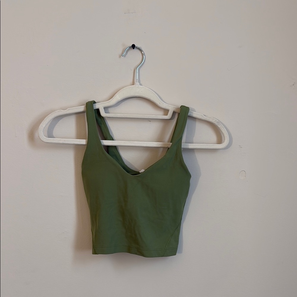 Lululemon Athletica Green Fitted Crop Tank Top